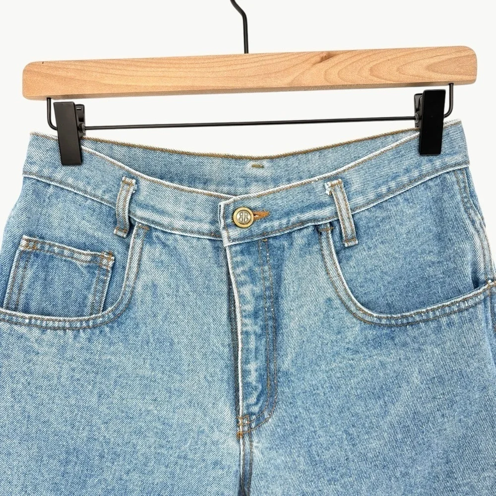 Vintage Bill Blass High Rise Dad Shorts Size 6P Light Wash Denim Petite 90s - Picture 4 of 8